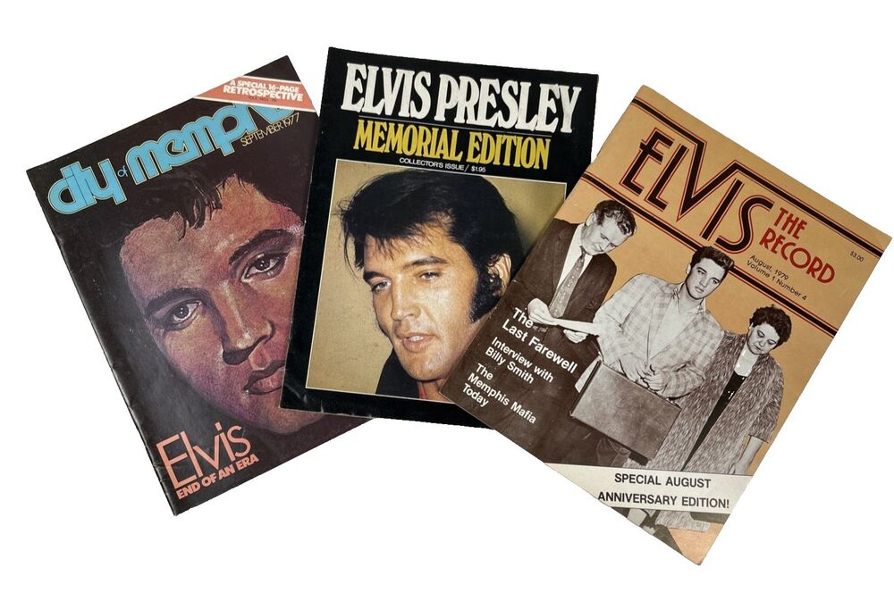 Vintage Elvis Presley Memorial Magazine Lot of 3 City of Memphis 1977 1979